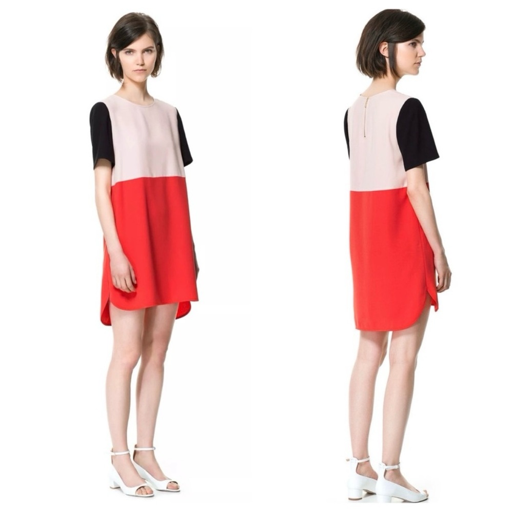 Zara Red and Black Mini Dress